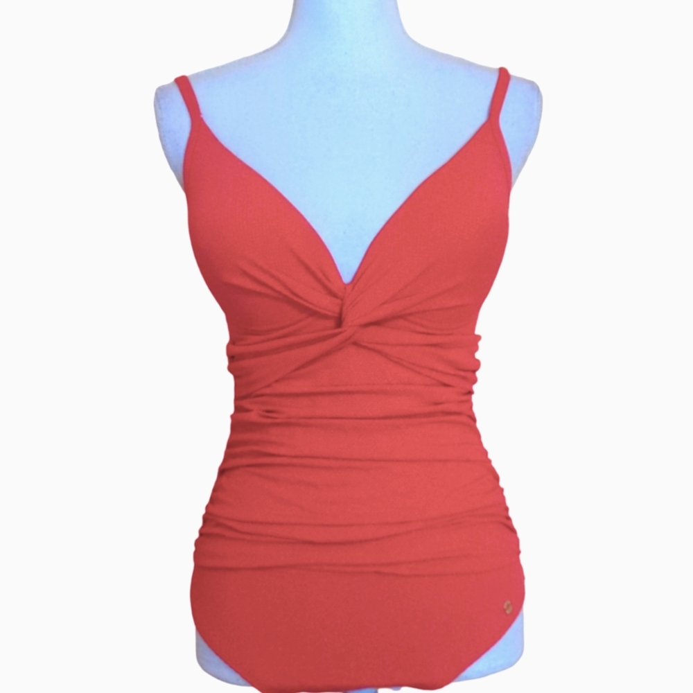 Chamela Twist Front One Piece Swimsuit size L